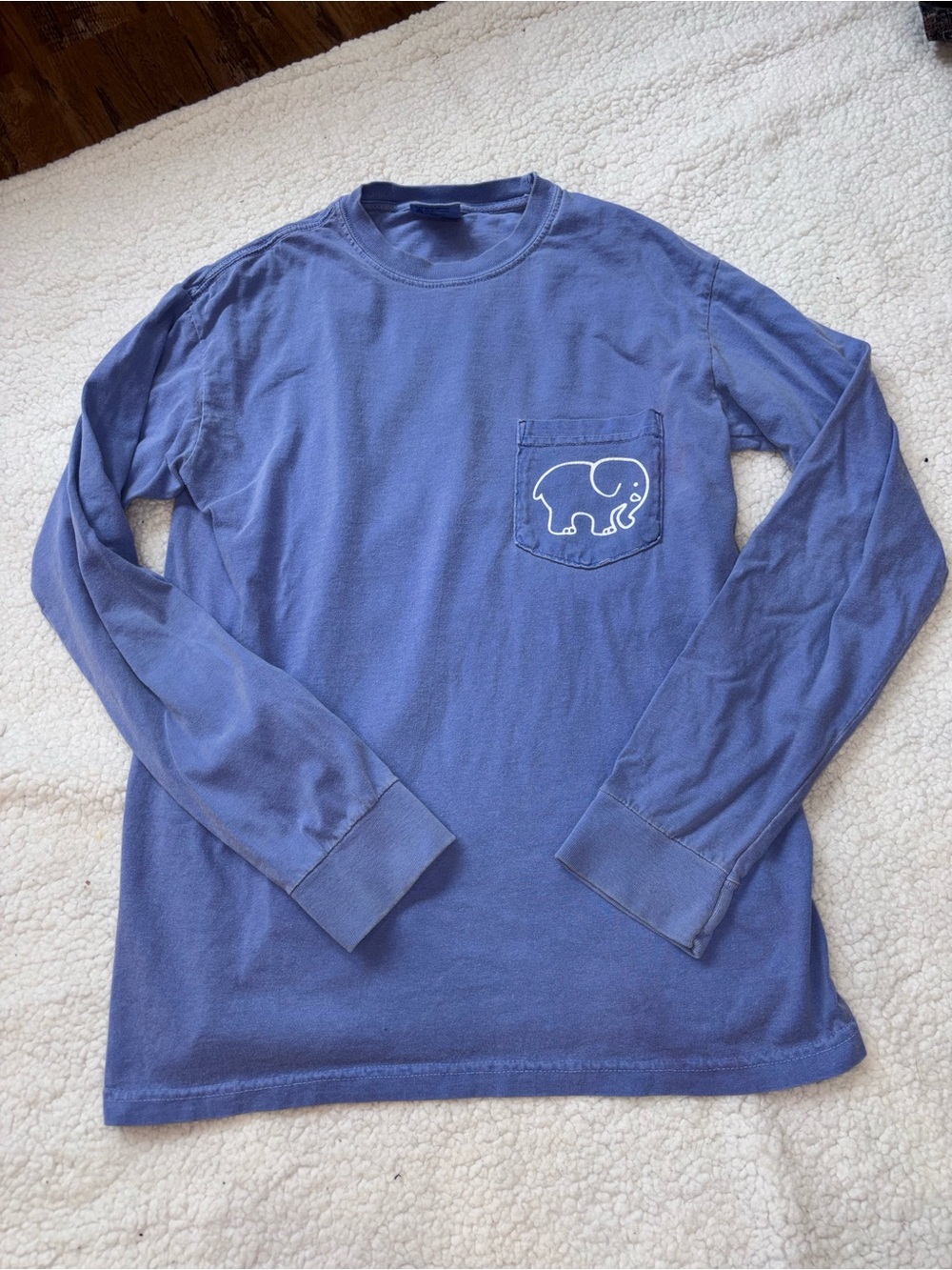 Blue Ivory Ella Long-Sleeve Pocket Tee Size Small